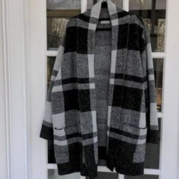 Evolution by Cyrus Sweater Shawl Plaid Cardigan 3X - Picture 1 of 4